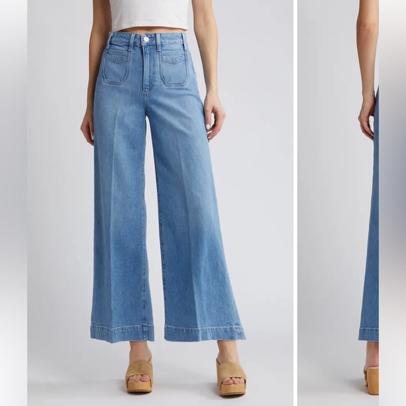 NWT PAIGE Harper Ankle High Rise Ankle Wide Leg